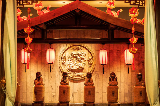 Chinese festive lantern at night