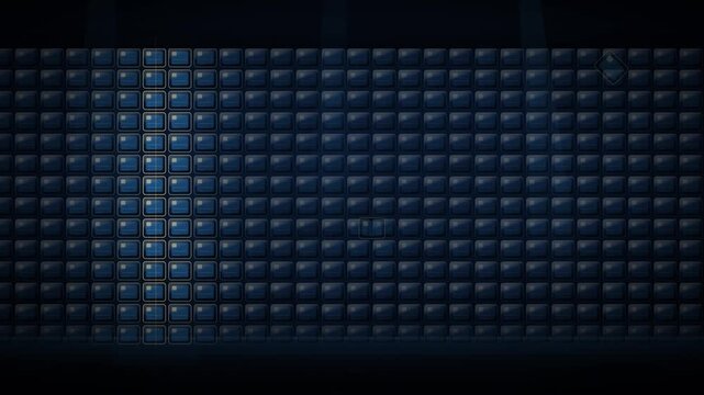 Abstract Digital Grid Animation Revealing Blue Data Transmission Moving Across A Server Wall Background