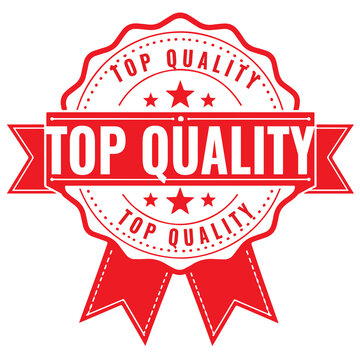 Red top quality stamp sign with grunge texture