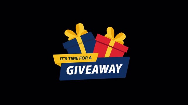 Animated Giveaway Winner Graphic with Gift Boxes - Transparent