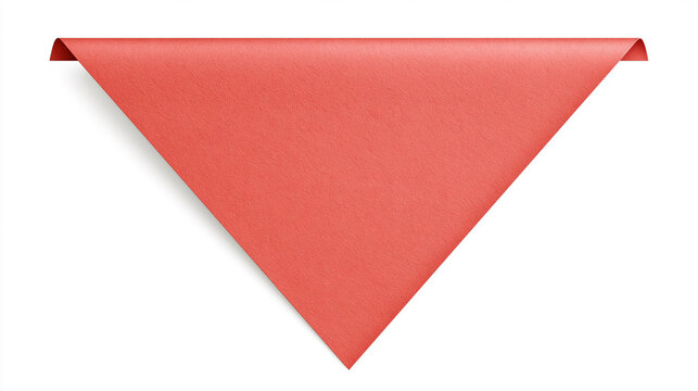 Coral Pennant Paper Banner Isolated on White Background
