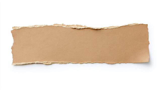 Torn Kraft Paper Banner Isolated on White Background