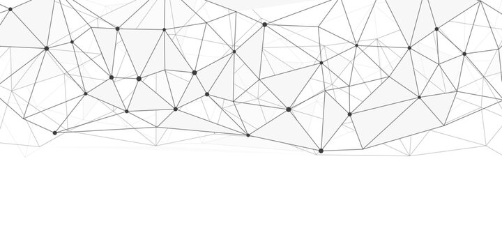 Premium textured white polygon network background. Abstract low poly network with connected dots and lines. Premium abstract design for social media, template and flyer.