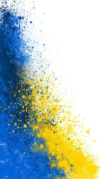 Abstract Ukraine flag color in grunge style and white background