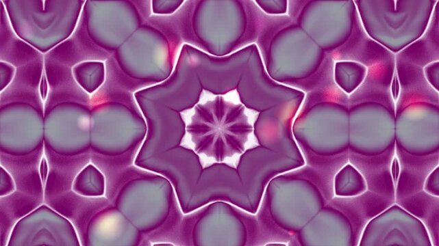 Abstract digital background featuring a vibrant purple and white symmetrical kaleidoscopic pattern.