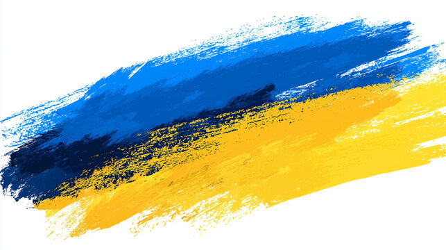 Ukraine flag. Brush strokes. Place for text