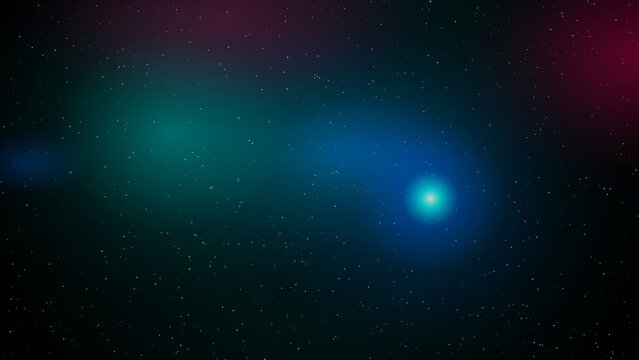 Abstract deep space galaxy background with glowing blue and teal nebula stardust clouds
