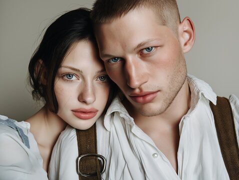 Beautiful couple portrait, happy in love