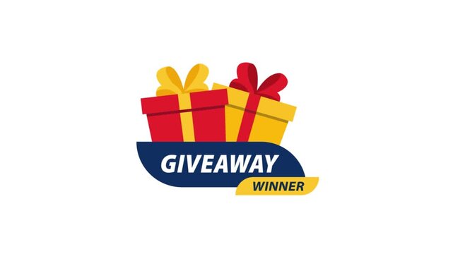 Animated Giveaway Winner Graphic with Gift Boxes