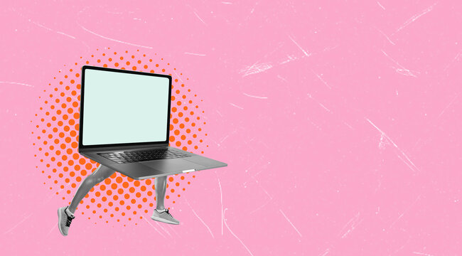 Laptop runs with legs out of the screen