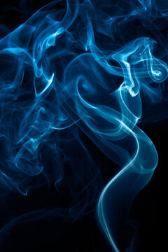 Colored smoke isolated on white backdrop