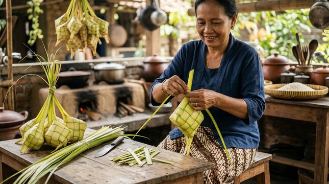 Making Traditional Ketupat