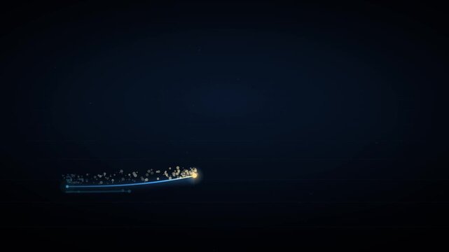 Dynamic Growth Curve Ascending Graph Animation Showing Data Progression Over Time In A Dark Blue Digital Background