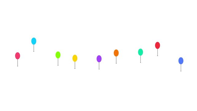 Floating colorful balloons moving in rhythm creating a playful motion animation for joyful festive background video
