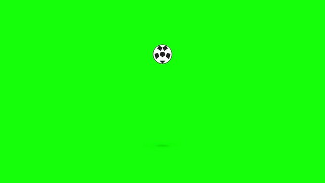 Soccer ball bouncing rhythmically in a continuous loop motion on a vibrant green screen background footage