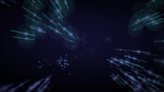 Dynamic Abstract Background With Glowing Blue Particles And Streaking Light Beams Representing Data Flow