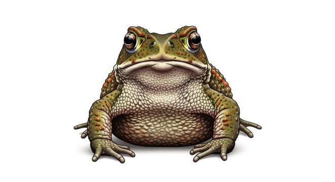 Green amphibian creature facing forward detailed texture skin close up