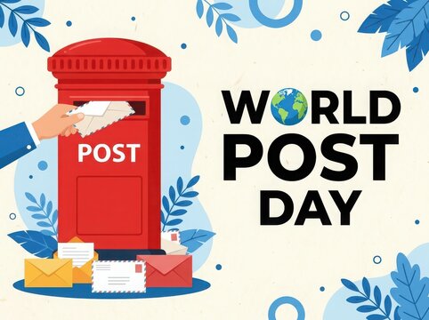 Hand Inserting Letter into Post Box for World Post Day