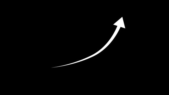 Business growth arrow and graph chart animation. Up arrow icon animation