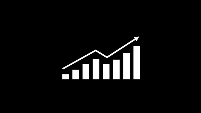 Statistics bars columns growth, arrow up. Finance, Bar graph going up, Profit concept, positive increase chart on alpha transparent background