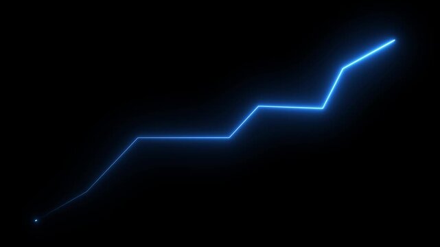 Animated Financial Growth Graph. Illustration of incredible financial growth, a stock market boom or an impressive increase of business sales on alpha transparent background