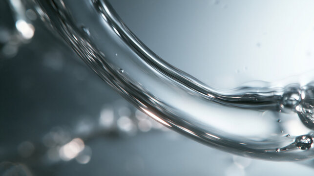 Clear Water Splash and Bubbles in Macro Motion