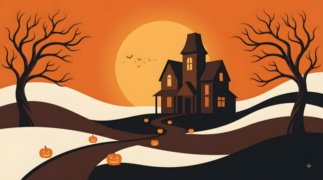 halloween background with castle