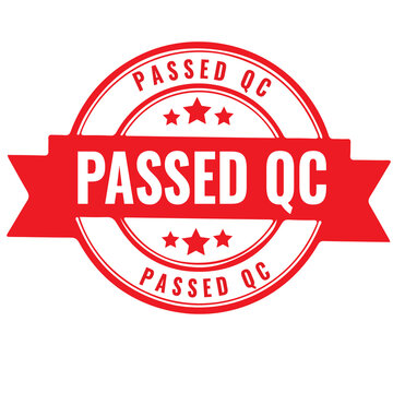 Red passed qc stamp sign with grunge texture