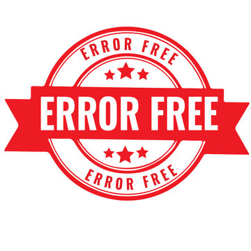 Red error free stamp sign with grunge texture