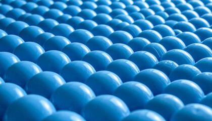Obraz premium Close-up of Blue Plastic Bubble Wrap Texture.