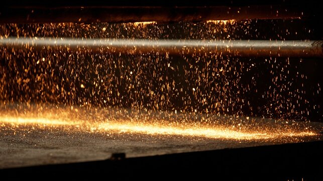 Energetic data pulses forming a rain-like texture of glowing particles