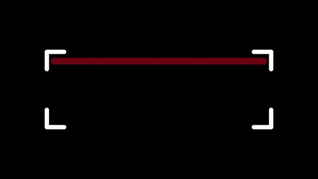 barcode scan with red laser animation on transparent background.