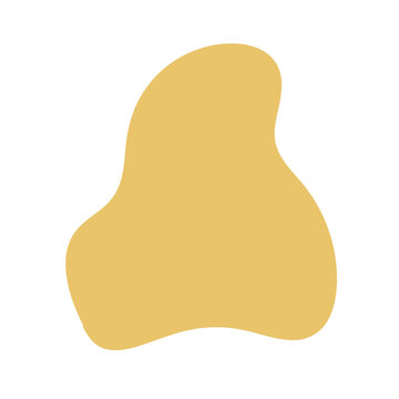 Organic yellow amorphous shape on a transparent background, offering a fluid and abstract design element for backgrounds