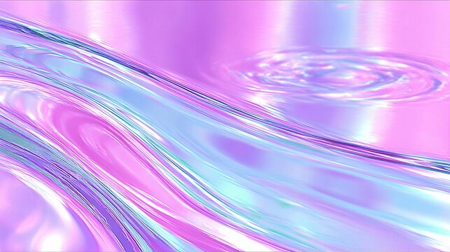 Gentle Undulations of Holographic Light with Pink, Purple, and Blue Hues