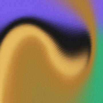 Granular amethyst and golden ochre diffusion, a prominent dark undulating ripple pattern intricately merging with soft mint green haze, ideal for contemporary digital backdrops