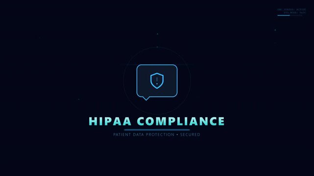 hipaa compliance data protection concept with digital shield icon symbolizing secure patient information and privacy
