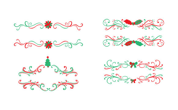 Christmas borders and frames for holiday cards and invitations transparent background PNG