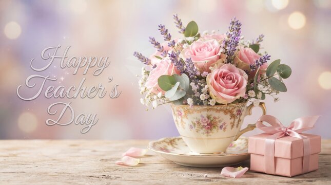 happy birthday card with pink tulips