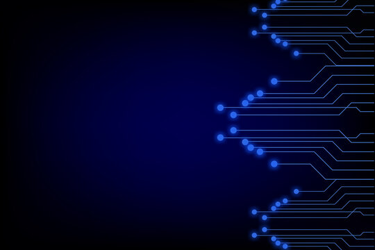technology background - modern digital circuitry design with glowing blue pathways and nodes against a dark background showcasing advanced technology infrastructure
