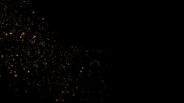 Shiny background with sparkling golden dots and particles. Concept luxury motion design. Video animation Ultra HD 4K 3840x2160