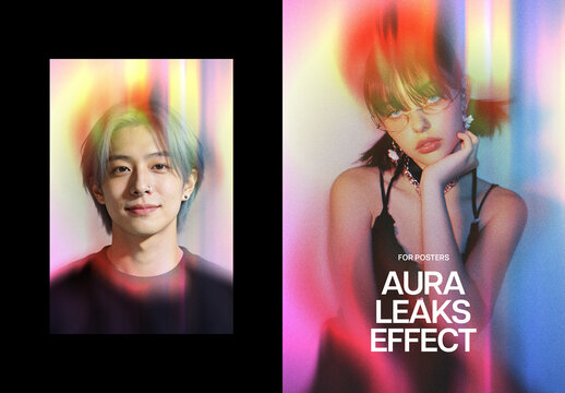 Aura Leak Photo Effect For Poster And Print Design