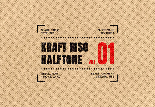 Kraft Riso B&W Halftone Texture For Design And Branding