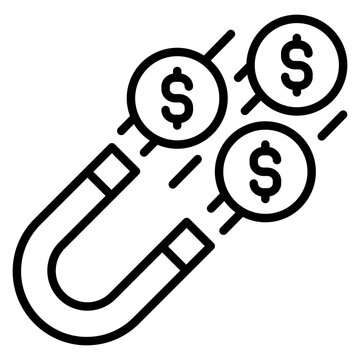 attack money outline icon