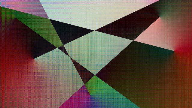 Abstract geometric pattern with colorful triangle shapes and dark lines