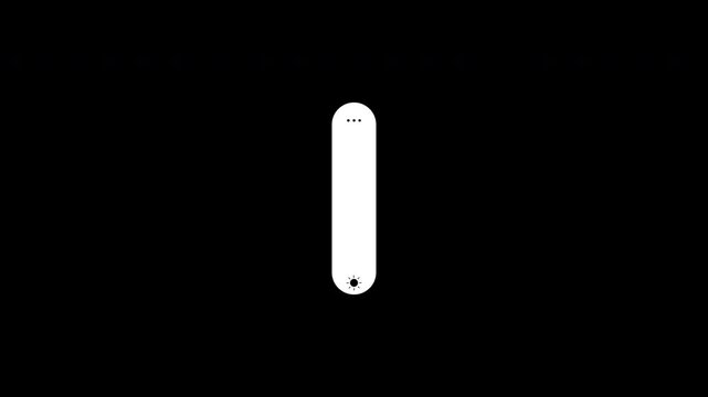 brightness adjustment bar vertical ui smartphone mobile abstract animation with icon sun sign on transparent background, 4k video