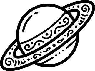 Stylized Planet Saturn with Decorative Ring © shit