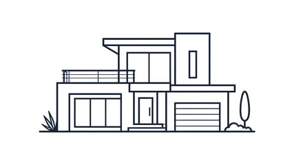 Fototapeta premium Modern UI Graphic Icon Collection for Real Estate, Technology, Navigation, and Business Marketing