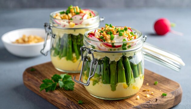 Spargel-Ei-Vorspeise im Glas
