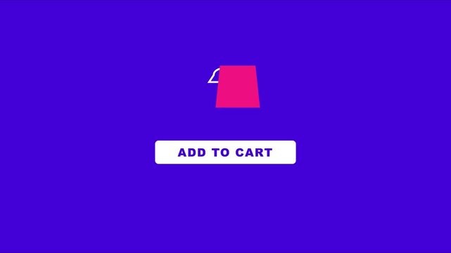 Animated add to cart button with shopping bag for e-commerce websites and online store ui animation 4k