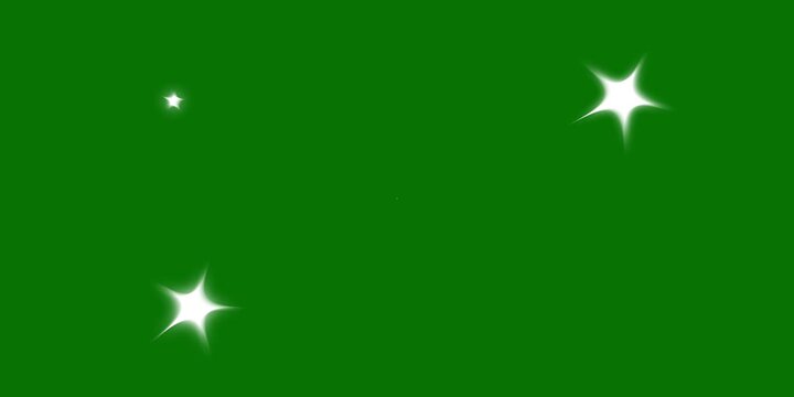 animation blink twinkle star particle graphic movement appear on green screen, sparkle Star light effect, glitter flash effect, flat vector style,4K